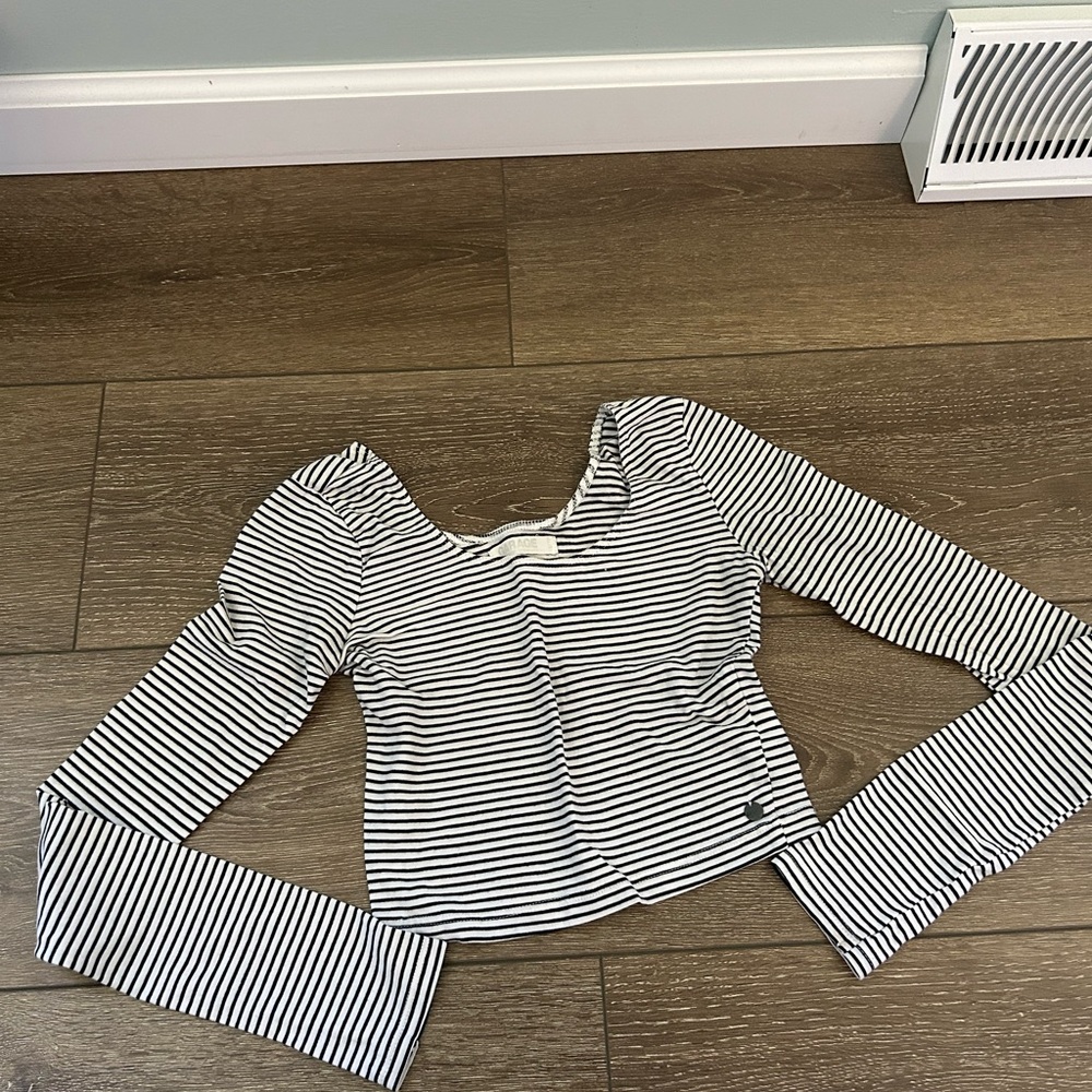 Striped Black and White Women's Top